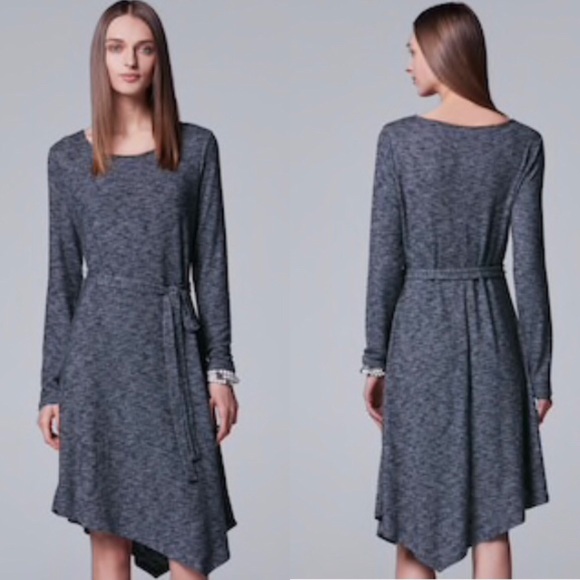 Simply Vera Vera Wang Dresses & Skirts - Simply Vera Shift Dress Faux Wrap LS Asymmetrical